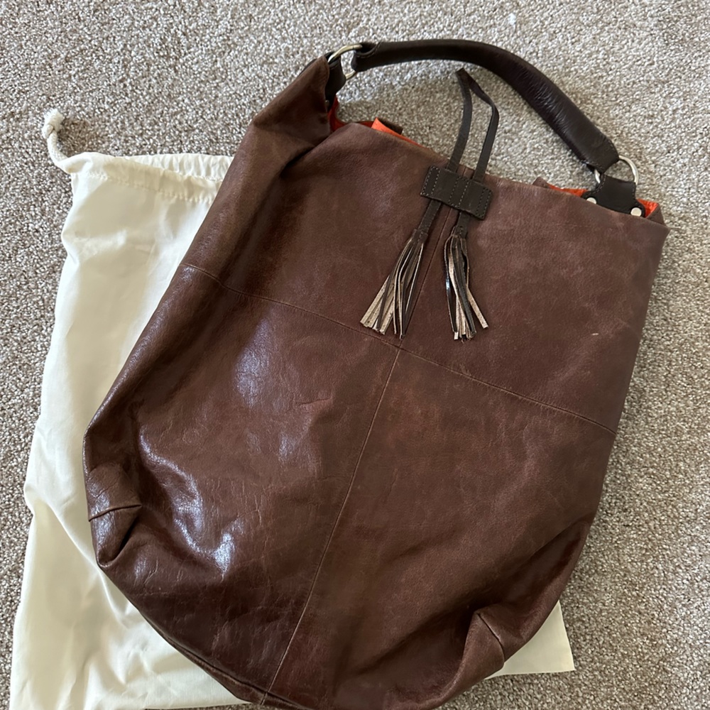 TANO BROWN LEATHER SHOULDER BAG